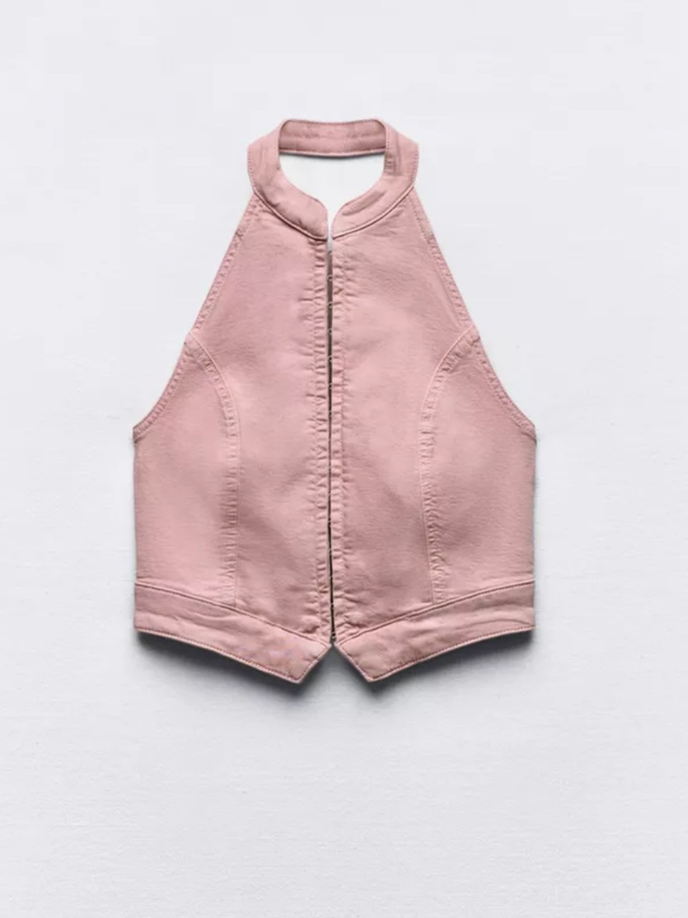 Zara Dusty Rose Halter Vest Crop Top